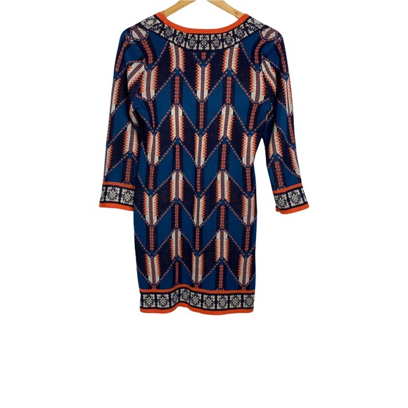 Flying tomato chevron sweater dress Aqua ethnic dress 3/4 sleeves mini M - Picture 5 of 11